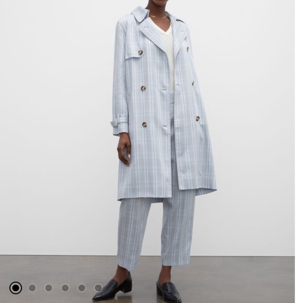 Club Monaco Plaid Everywhere Trench Coat